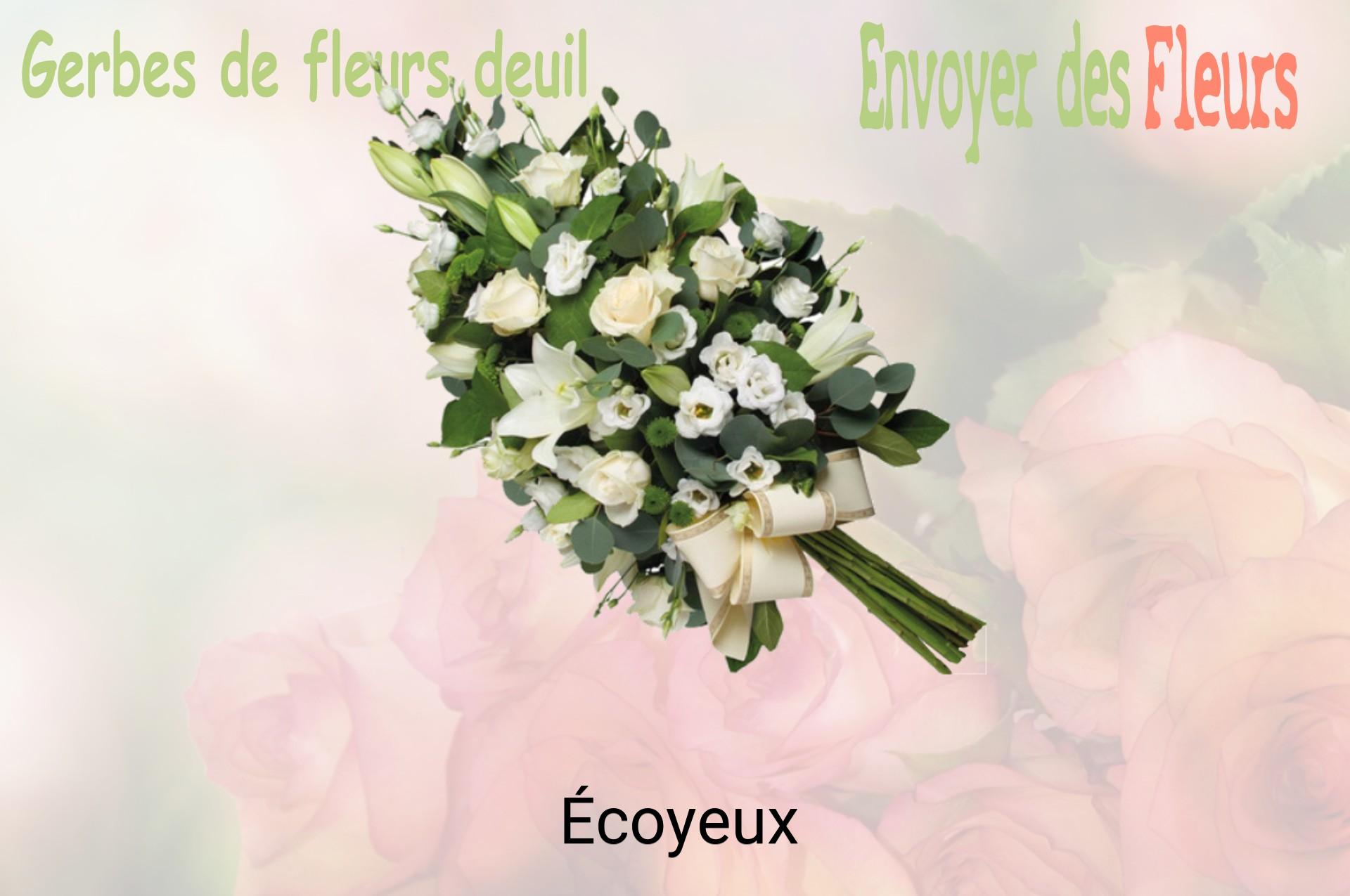 Gerbe de fleurs de deuil livrée à Écoyeux